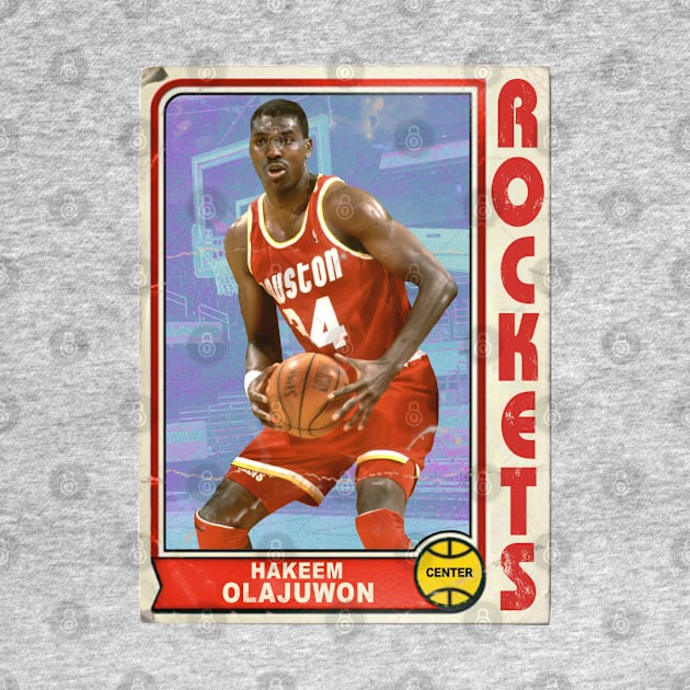 Hakeem Olajuwon Retro Style 90s Trading Card by darklordpug